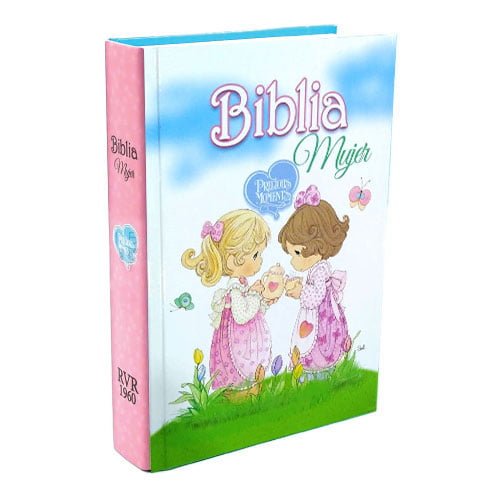 Biblia Precious Moments Mujer Reina Valera Tapa Dura Blanca