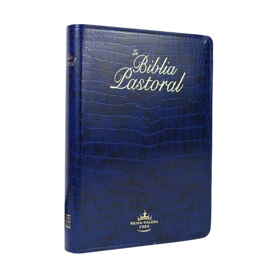 Biblia Pastoral Reina Valera 1960 Letra Grande Azul Filo Dorado