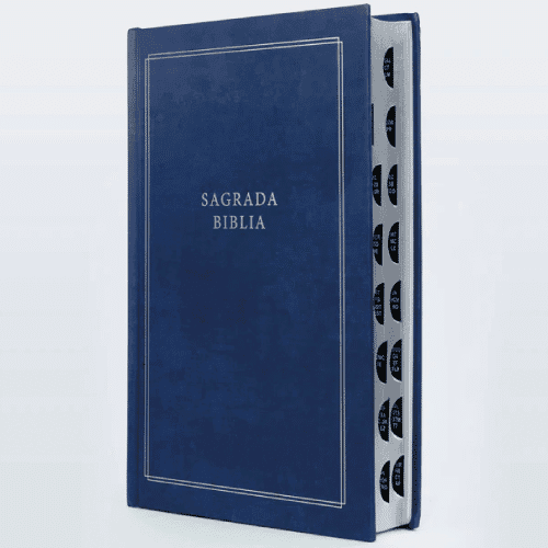 Biblia Católica Letra Grande Azul Filo Plateado con Indice - Librería ...