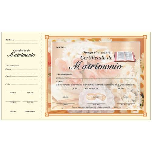 Certificado de Matrimonio - Librería Kyrios